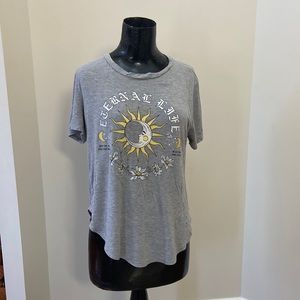 Gray moon yellow t-shirt